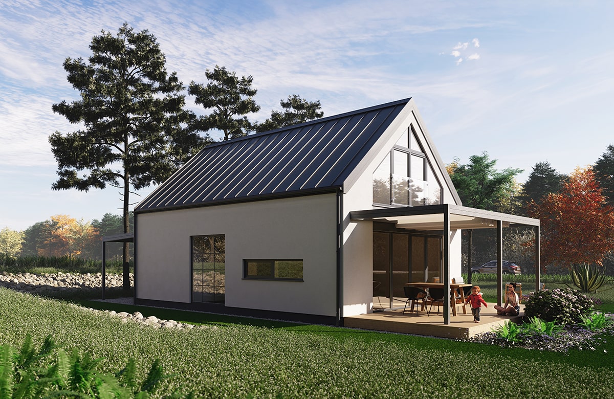 nowoczesny dom ekologiczny - L0 6×9 – powierzchnia: 73,0 m2 od 159 tyś. zł